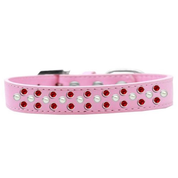 Unconditional Love Sprinkles Pearl & Red Crystals Dog CollarLight Pink Size 12 UN812378